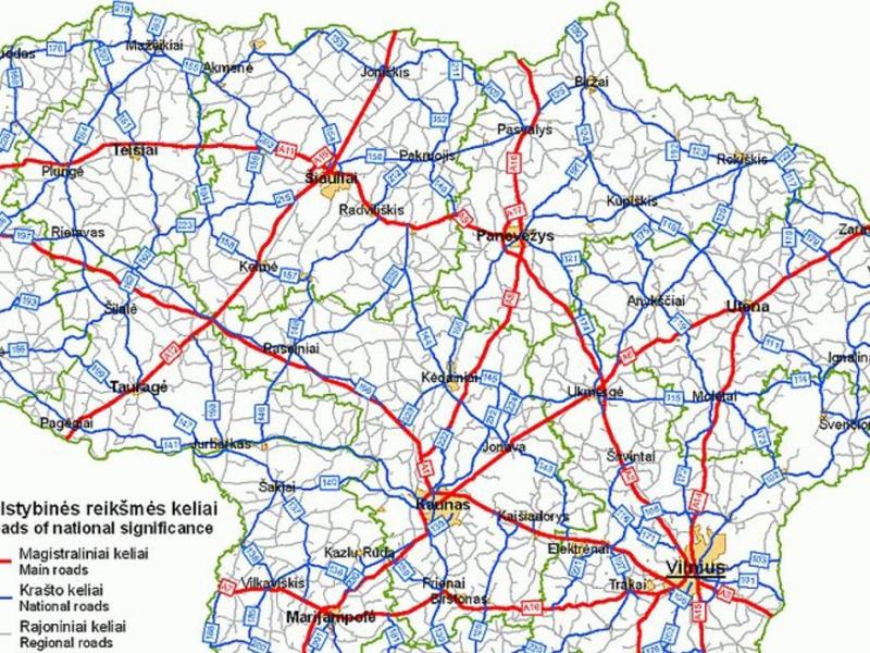 Названы самые опасные участки на дорогах Литвы: выделено 33 места